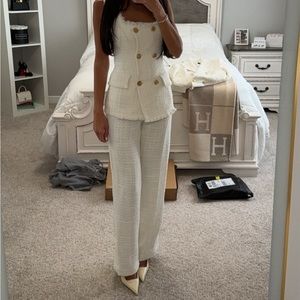 Zara Tweed Sleeveless Vest & Pants
